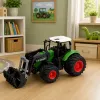 LEAN TOYS Poľnohospodársky traktor s čelným nakladačom gumené kolesá zelená 1:24