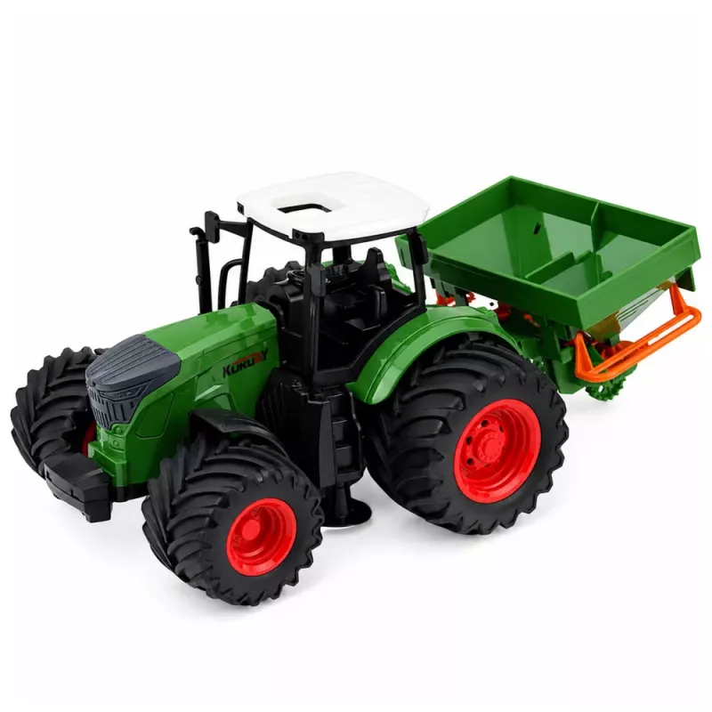 LEAN TOYS Poľnohospodársky traktor so sejačkou gumené kolesá 1:24 model vozidla