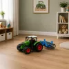 LEAN TOYS Poľnohospodársky traktor s valcom zelená 1:24