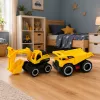 LEAN TOYS Sada stavebných vozidiel bager vyklápacie vozidlo so svetlami a zvukmi žltá