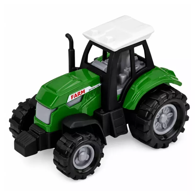 LEAN TOYS Sada poľnohospodárskych vozidiel traktor rezačka krmovín prívesy 1:68 4 ks