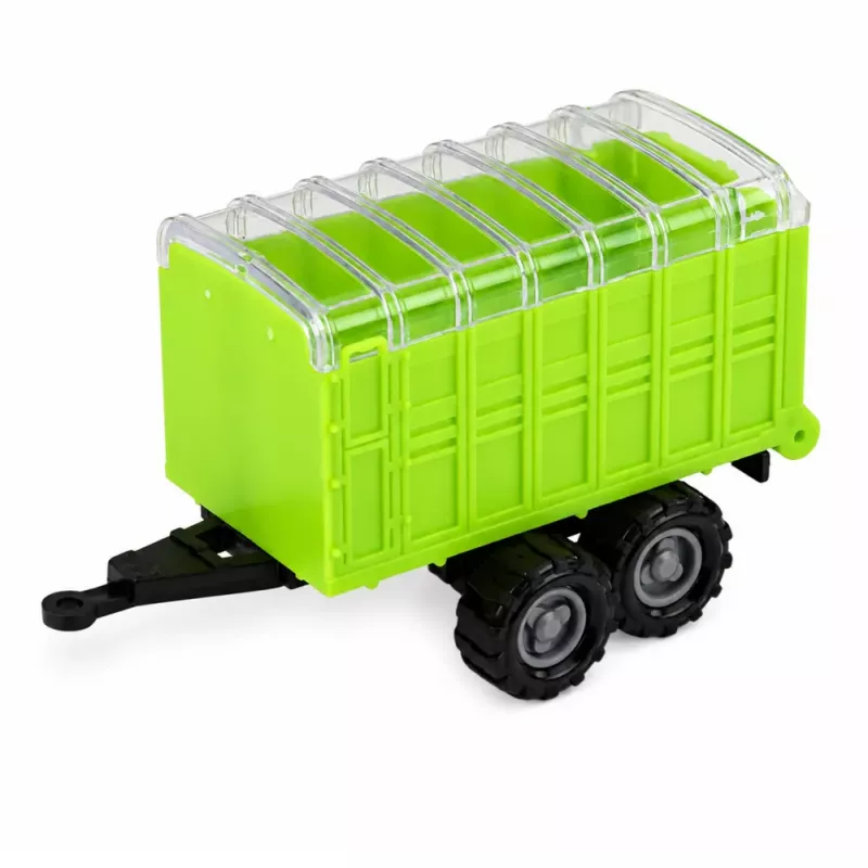 LEAN TOYS Sada poľnohospodárskych vozidiel traktor rezačka krmovín prívesy 1:68 4 ks