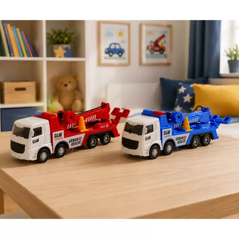 LEAN TOYS Vozík s výložníkom kovová kabína nastaviteľný hák 1:55