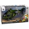 LEAN TOYS Vojenský vrtuľník s hákom, svetlami a zvukmi zelená
