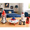 LEAN TOYS Vesmírna loď UFO raketa raketoplán mimozemšťan kozmonaut anténa sada