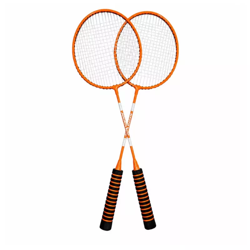LEAN TOYS Badmintonová sada, 3 rakety, košíky, oranžová taška