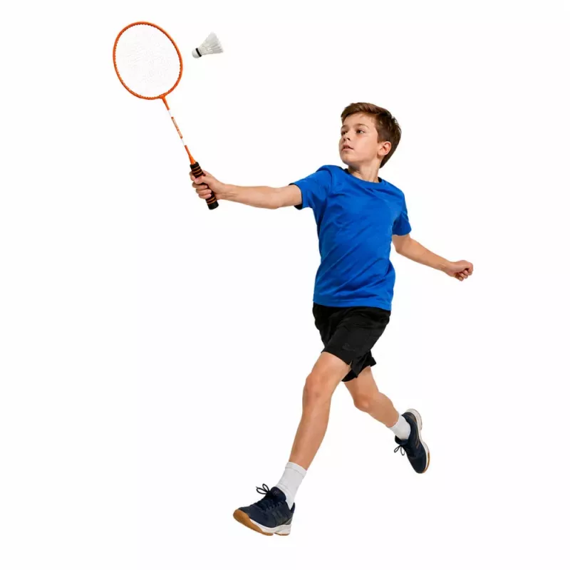 LEAN TOYS Badmintonová sada, 3 rakety, košíky, oranžová taška