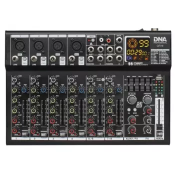 DNA PROFESSIONAL DNA QFX8 analógový audio mixér 8 kanálov Bluetooth
