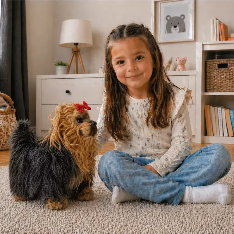LEAN TOYS interaktívny pes York pohybuje sa šteká hnedo-čierny