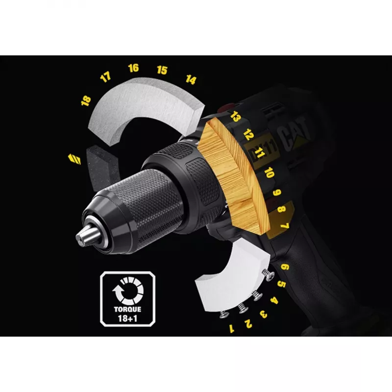 CATERPILLAR akumulátorová vŕtačka so skrutkovačom DX11 18V 2x2,0Ah Li-Ion