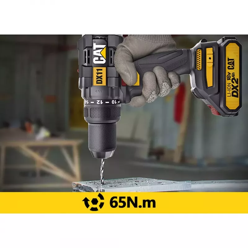 CATERPILLAR akumulátorová vŕtačka so skrutkovačom DX11 18V 2x2,0Ah Li-Ion