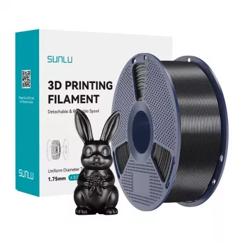 SUNLU PLA+ Silk Filament 1,75 mm čierna 1 kg