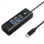 ORICO USB-C na 2x USB 3.0 + USB-C hub, 5 Gbit/s, 0,15 m, čierna