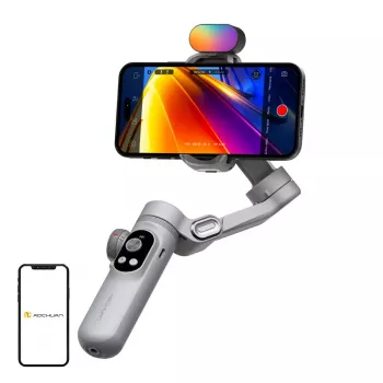 AOCHUAN X Pro gimbal s RGB osvetlením (sivá)