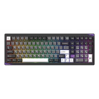 AKKO GEM 02 VIA káblová mechanická klávesnica, TKL 87 klávesov, čierna & strieborná, Hot-Swappable, RGB, USB-C