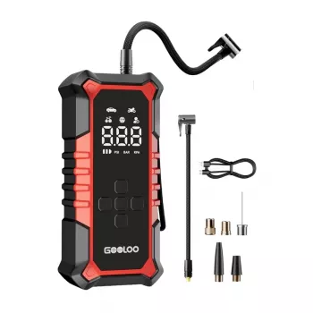 GOOLOO A6 Gear Air Compressor - Digitálna hustilka pneumatík s 150 PSI, 6000mAh batéria, LED baterka, USB-C nabíjanie