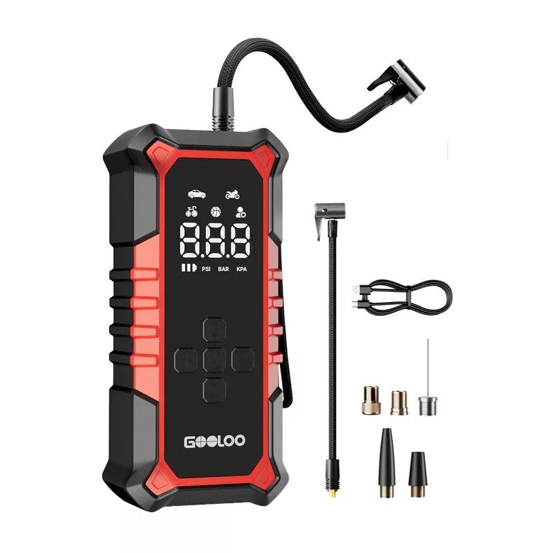 GOOLOO A6 Gear Air Compressor - Digitálna hustilka pneumatík s 150 PSI, 6000mAh batéria, LED baterka, USB-C nabíjanie