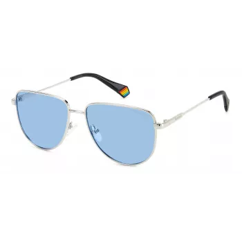 Polaroid PLD6196SX010 unisex hranaté slnečné okuliare - čierny rám sivé polarizované sklo 56 mm