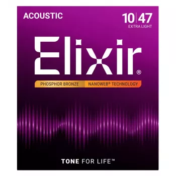 Elixir 16002 NANOWEB Phosphor Bronze Extra Light struny na akustickú gitaru (10-47)