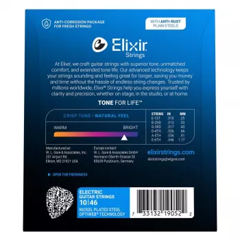 Elixir 19052 Optiweb Light struny na elektrickú gitaru (10-46)
