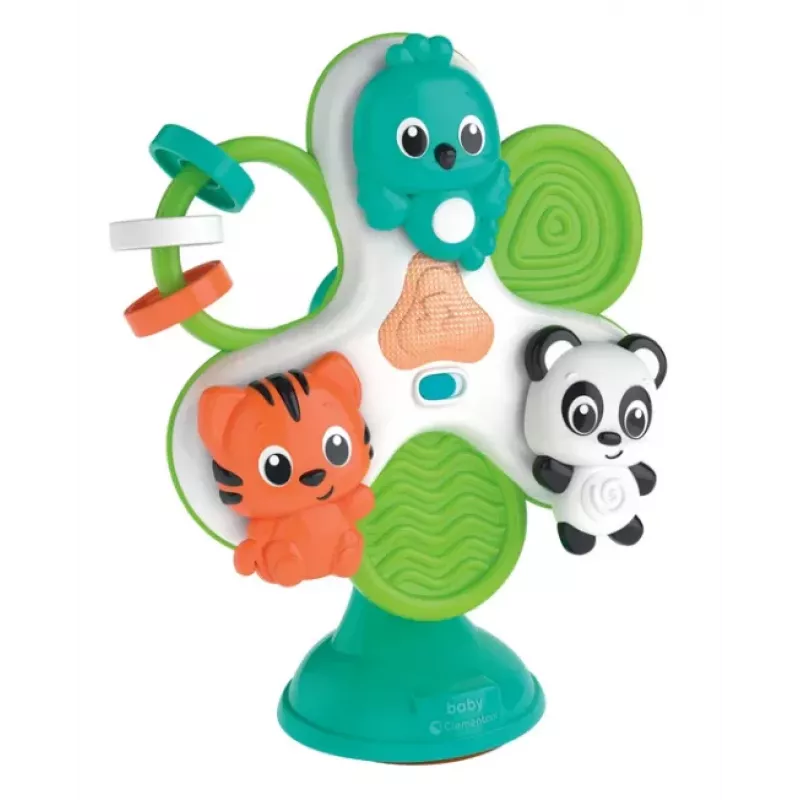 Clementoni Happy Animal Carousel hudobný kolotoč do postieľky s projektorom hviezdnej oblohy