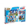 Clementoni vzdelávacia sada puzzle, memo a stavebné kocky Sonic 28389