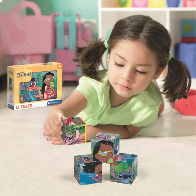 Clementoni Disney Stitch 12 kockové puzzle 41347