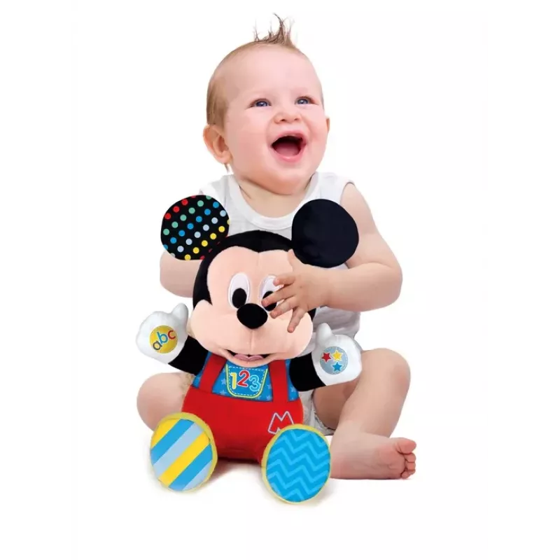 Clementoni Disney Baby Mickey Mouse interaktívna plyšová hračka, učí a objíma, poľský jazyk 50131