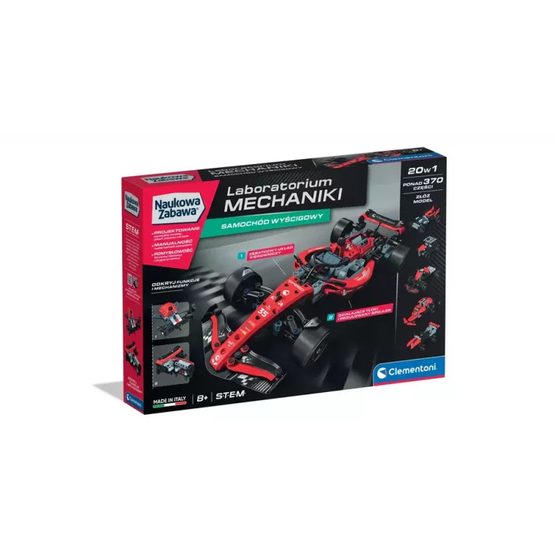 Science & Play – Mechanics Laboratory pretekárske auto, poľská verzia Clementoni 50403