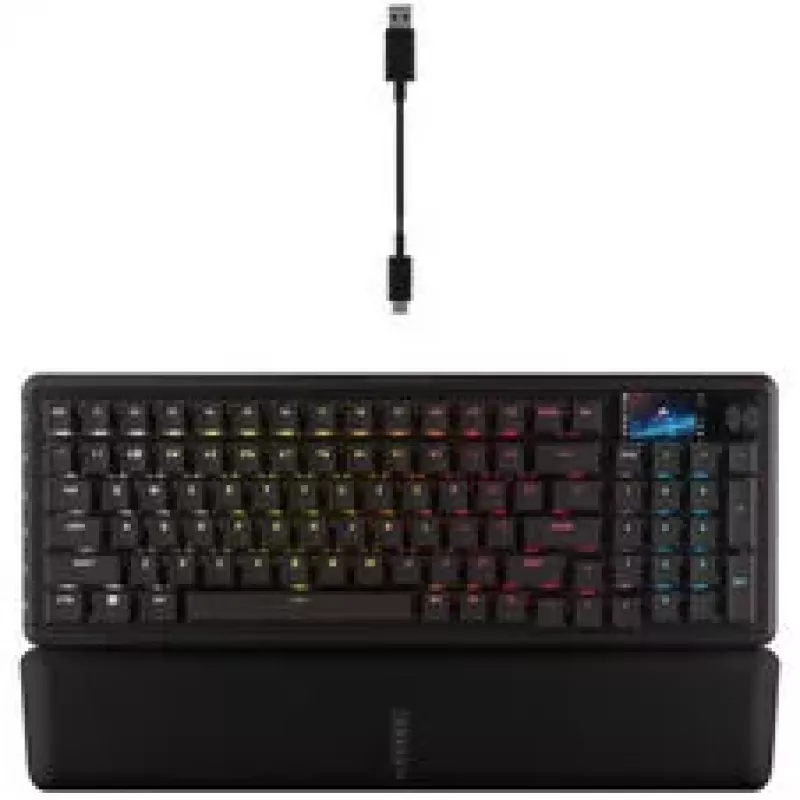 Corsair Vanguard 96 Wireless herná klávesnica, mechanická, RGB, LCD displej, DE rozloženie – čierna