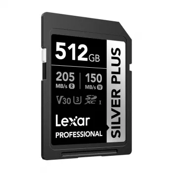 Lexar Professional SILVER PLUS SDXC 512GB pamäťová karta, UHS-I, U3, V30, A2, až 200 MB/s čítanie, 140 MB/s zápis