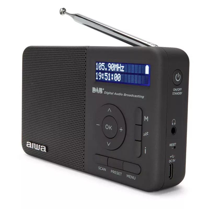 Aiwa RD-40DAB/BK čierne DAB+ & FM prenosné rádio s Bluetooth