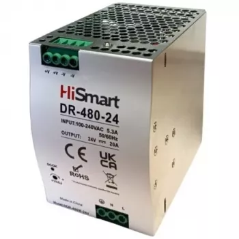 HISMART DR-480-24 napájací zdroj na DIN lištu 24V 20A 480W