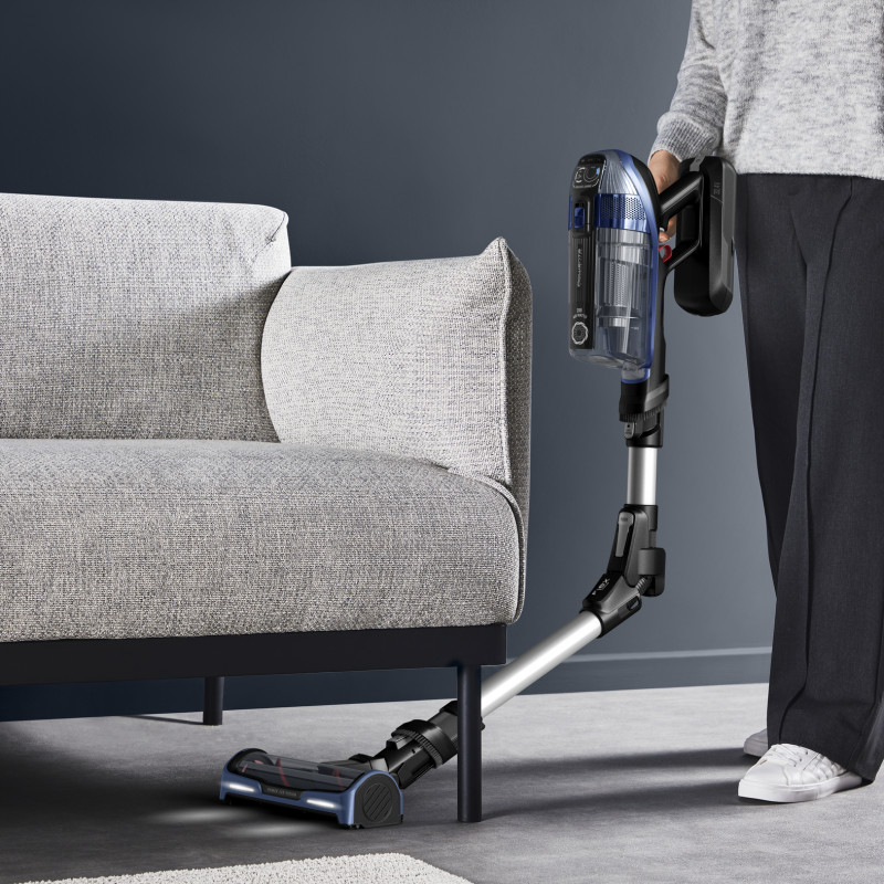 Rowenta X-Force Flex 14.60 Auto Docking akumulátorový vysávač RH99C3 - modrá/hliník, 32,4V, 70 min výdrž, Aqua dýza, LED osvetlenie