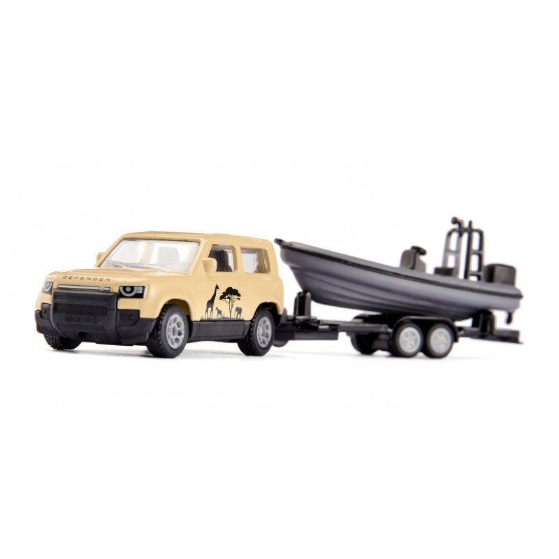 SIKU Blister Land Rover Defender Safari s člnom