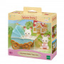 EPOCH Sylvanian Families dvojčatá čokoládových králikov s kočíkom