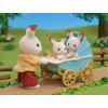 EPOCH Sylvanian Families dvojčatá čokoládových králikov s kočíkom