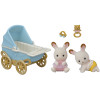EPOCH Sylvanian Families dvojčatá čokoládových králikov s kočíkom