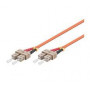 Microconnect 1m SC/UPC-SC/UPC duplex multimódový OM2 optický patch kábel, LSZH, oranžová
