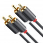 UGREEN AV104 2x RCA konektor samec na 2x RCA konektor samec audio kábel 2m čierny