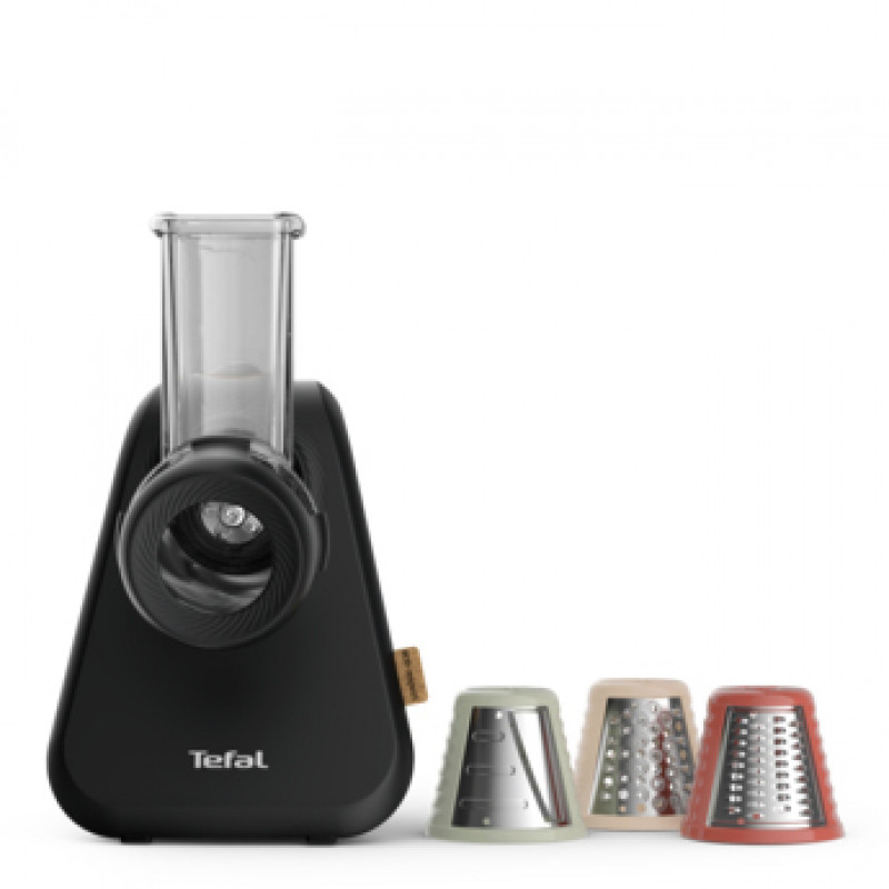 TEFAL MB77EN elektrické strúhadlo a špiralizér, 260 W, 5 kužeľov, čierna/strieborná