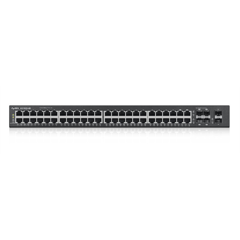 ZyXEL GS1920-48 48-portový Gigabit Smart Managed switch so 4 SFP uplinkmi a PoE+ (375W)