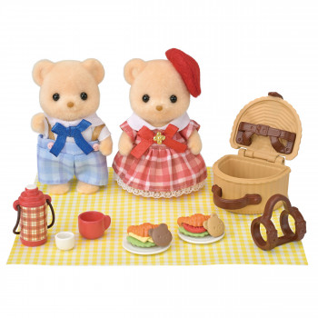 EPOCH Sylvanian Families Biscuit Bear súrodenci pikniková zábava hracia sada