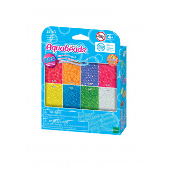 EPOCH Aquabeads Neon Beads doplnková sada - 600 pevných korálok v 8 neónových farbách, vodou aktivované, kompatibilné so všetkými Aquabeads sadami
