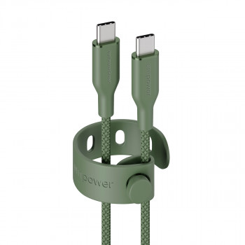 PanzerGlass Racing 60W USB-C na USB-C kábel 1,2 m zelený
