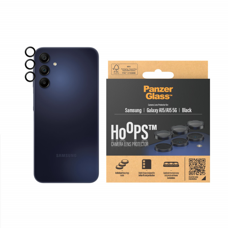 PanzerGlass Hoops ochrana kamery pre Samsung Galaxy A15 / A15 5G - čierna
