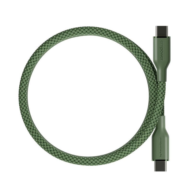 PanzerGlass empower Magnetic 240W USB-C na USB-C kábel 1,5 m zelený
