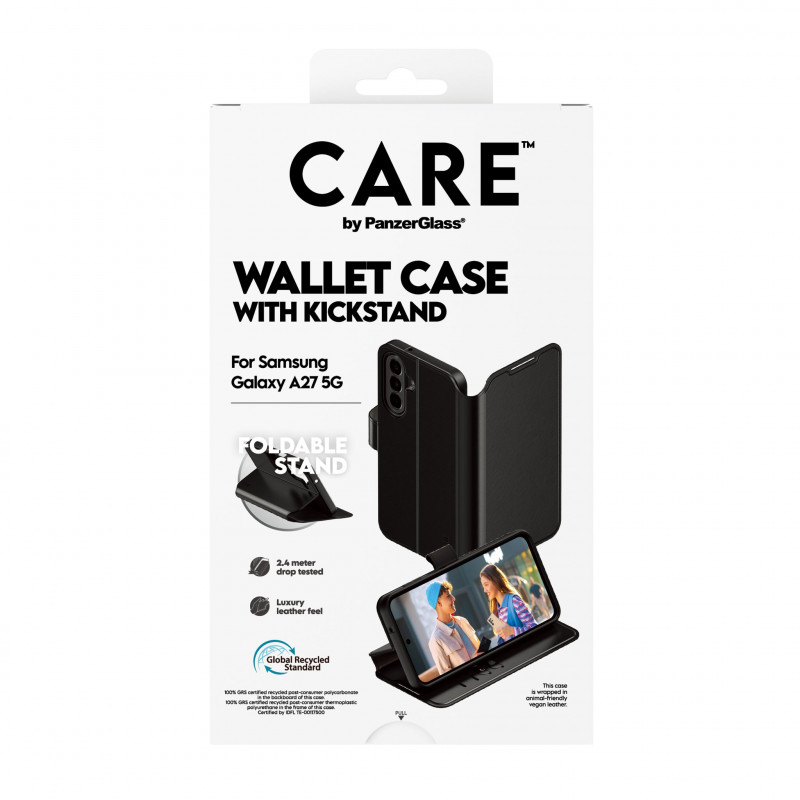 PANZERGLASS CARE puzdro s peňaženkou a stojanom pre Samsung Galaxy A27 5G, transparentné
