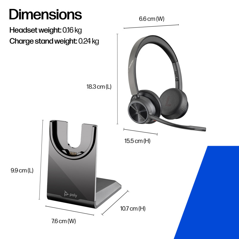 Plantronics Voyager 4320 UC V4320-M C, USB-A, čierny