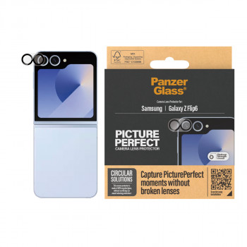 PanzerGlass PicturePerfect ochrana kamery pre Samsung Galaxy Z Flip6 (F741, F7374) - ultrajasné tvrdené sklo, tvrdosť 9H, odolnosť proti poškriabaniu a nárazom, oleofóbny povlak, jednoduchá inštalácia